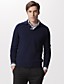  polo collo pulsante anteriore pullover in cashmere / maglioni di cashmere per uomo