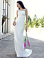  Sheath/Column One Shoulder Sweep/Brush Train Taffeta Wedding Dress