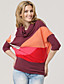  røde uregelmæssige mønstre kåbe hals flagermusærmer løs sweater / damestikvarer (FF-b-bj1058006)