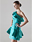  une ligne une robe de cocktail en satin court / mini-épaule