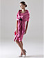  Sheath / Column Square Knee-length Satin Bridesmaid/ Wedding Party Dress With A Wrap