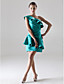  une ligne une robe de cocktail en satin court / mini-épaule