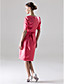 Sheath / Column Scoop Knee-length Satin Bridesmaid/ Wedding Party Dress With A Wrap