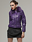  Rabbit Hair Collar Long Sleeves Coat / Women's Outerwears (Purple) (FF-A-BK0997016)