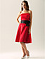  A-line Strapless Knee-length Satin Bridesmaid/Wedding Party Dress