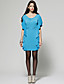  ts elastischen Bänder Rundhals Jersey-Kleid