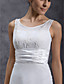  Sheath/Column Scoop Tea-length Chiffon Wedding Dress
