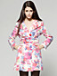  TS Organza Print Belt Long Sleeve Coat