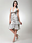  Sheath/Column Halter Knee-length Charmeuse Cocktail/Homecoming Dress