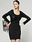  ts langen Ärmeln Pailletten Netzkleid / Damenkleider