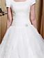  Ball Gown Scoop Organza Satin Floor-length Wedding Dress