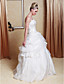  A-line Strapless Scalloped-Edged Neckline Organza Floor-length Wedding Dress