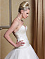  Ball Gown Strapless Chapel Train Wedding Dress