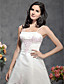  A-line/Princess Spaghetti Straps Sleeveless Floor-length Satin Wedding Dress