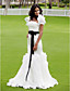  strapless barrido / cepillo tren de organza de raso vestido de novia trompeta / sirena con una envoltura