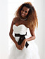  A-line Princess Sweetheart Strapless Floor-length Organza Wedding Dress