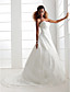  A-line/ Princess Sweetheart Court Train Organza Wedding Dress