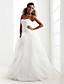  Ball Gown Strapless Sweetheart Court Train Organza Wedding Dress