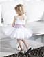  A-line Square Straps Knee-length Tulle Stretch Satin Flower Girl Dress