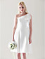  A-line One Shoulder Knee-length Chiffon Over Elastic Satin Bridesmaid Dress