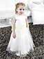  A-line Scoop Satin Tulle Tea-length Flower Girl Dress
