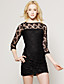  ts manches en dentelle noire robe de trois quart