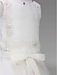  A-line V-neck Floor-length Satin Flower Girl Dress