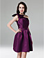 A-line One Shoulder Knee-length Satin Cocktail Dress