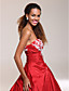  Ball Gown Strapless Chapel Train Taffeta Prom/ Evening Dress