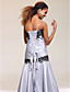  A-line Strapless Sleeveless Floor-length Taffeta Prom Dress