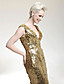  Trumpet/Mermaid V-neck Sweep/Brush Train Sequined Evening Dress inspired by Kellie Pickler