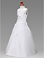  A-line Jewel Floor-length Satin Flower Girl Dress