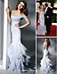  Trumpet/ Mermaid Off-the-shoulder Floor-length Satin And Tulle Evening Dress inspired by Heidi Klum at Golden Globe