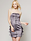  ts Silber Reißverschluss trägerlosen Kleid Clubbing