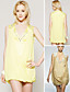  TS Shoulder Beaded Front Cowl Chiffon Dress / Women's Dresses