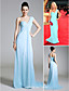  Chiffon Sheath/Column One Shoulder Sweep Train Evening Dress inspired by Lara Spencer at Emmy Awards