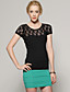  Women's Lace Round Collar Short Sleeve Top