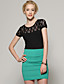 Women's Lace Round Collar Short Sleeve Top