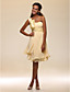  A-line One Shoulder Knee-length Chiffon Cocktail Dress