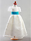  A-line Jewel Floor-length Organza Satin Flower Girl Dress
