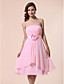  A-line Princess Strapless Knee-length Chiffon Bridesmaid Dress