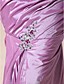  Trumpet/ Mermaid One Shoulder Floor-length Beaded Taffeta Evening Dress