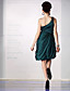  A-line One Shoulder Knee-length Elastic Silk-like Satin Tulle Cocktail Dress