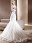  Gorgeous Trumpet/Mermaid Strapless Chapel Train Taffeta Wedding Dress