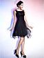  A-line Straps Knee-length Chiffon Satin Cocktail Dress