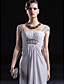  Sheath/ Column Square Floor-length Chiffon Satin With Beading Ready-to-Wear Evening/ Prom Dress