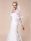  One-tier Fingertip Wedding Veils With Ribbon Edge