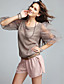  TS Nude Puff Sleeved Mesh Blouse