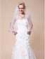  One-tier Fingertip Wedding Veils With Ribbon Edge