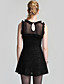  TS Splicing Mesh Ruffle Dress